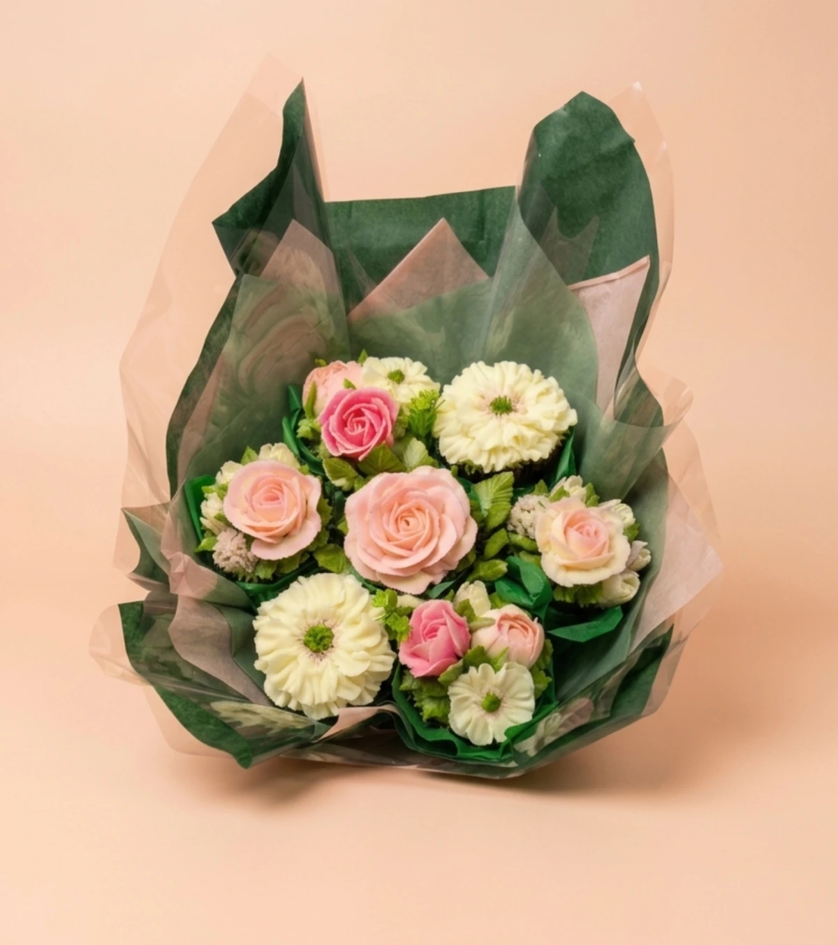 7 cupcake bouquet — wide view
